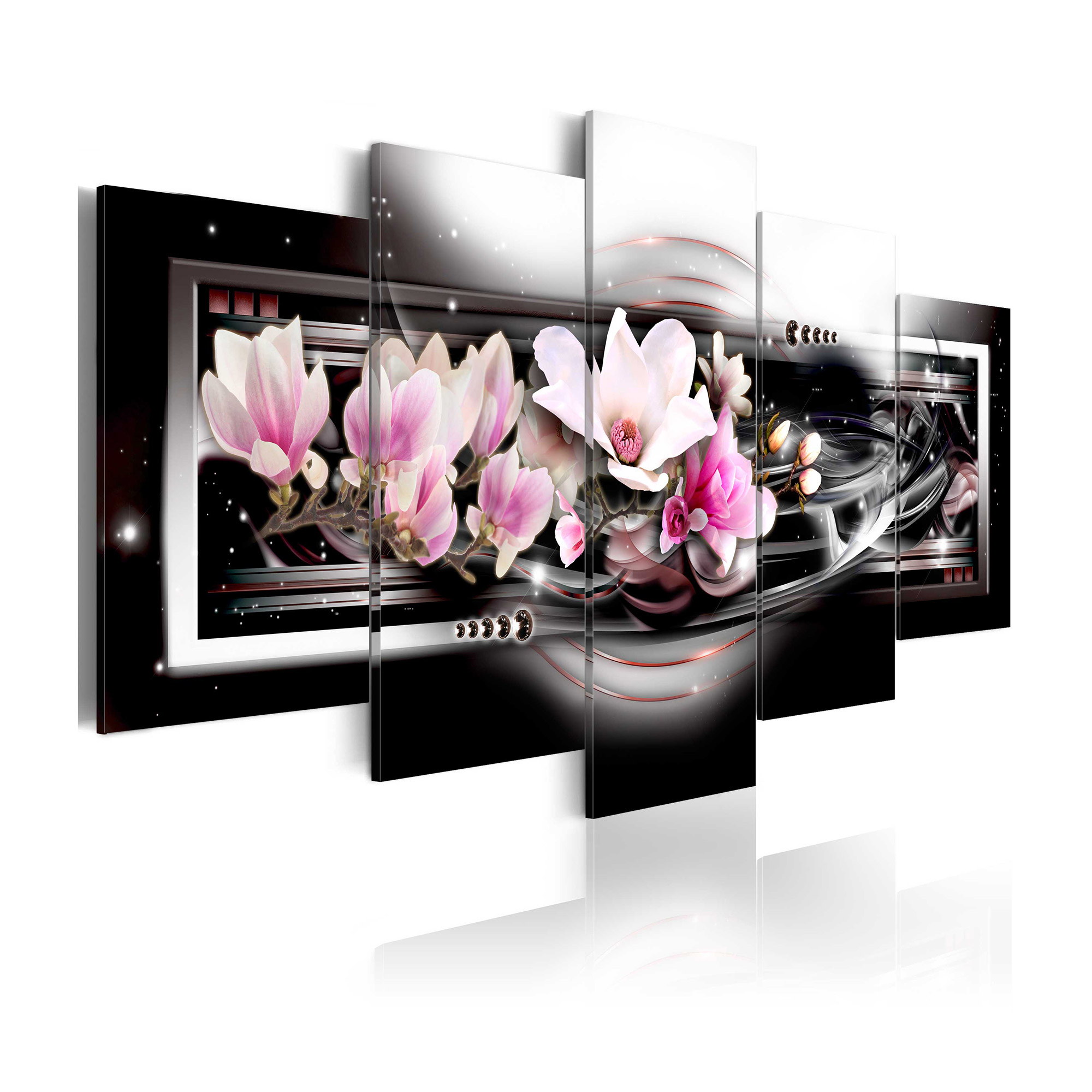 Tavla Arkiio Magnolias On A Black Background