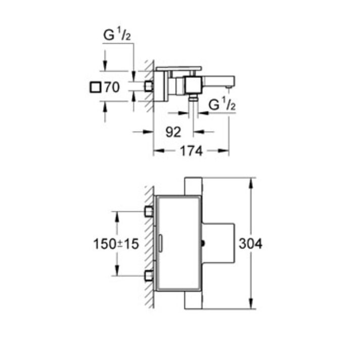 Dusch- och Badkarsblandare Grohe Grohtherm Cube 34502