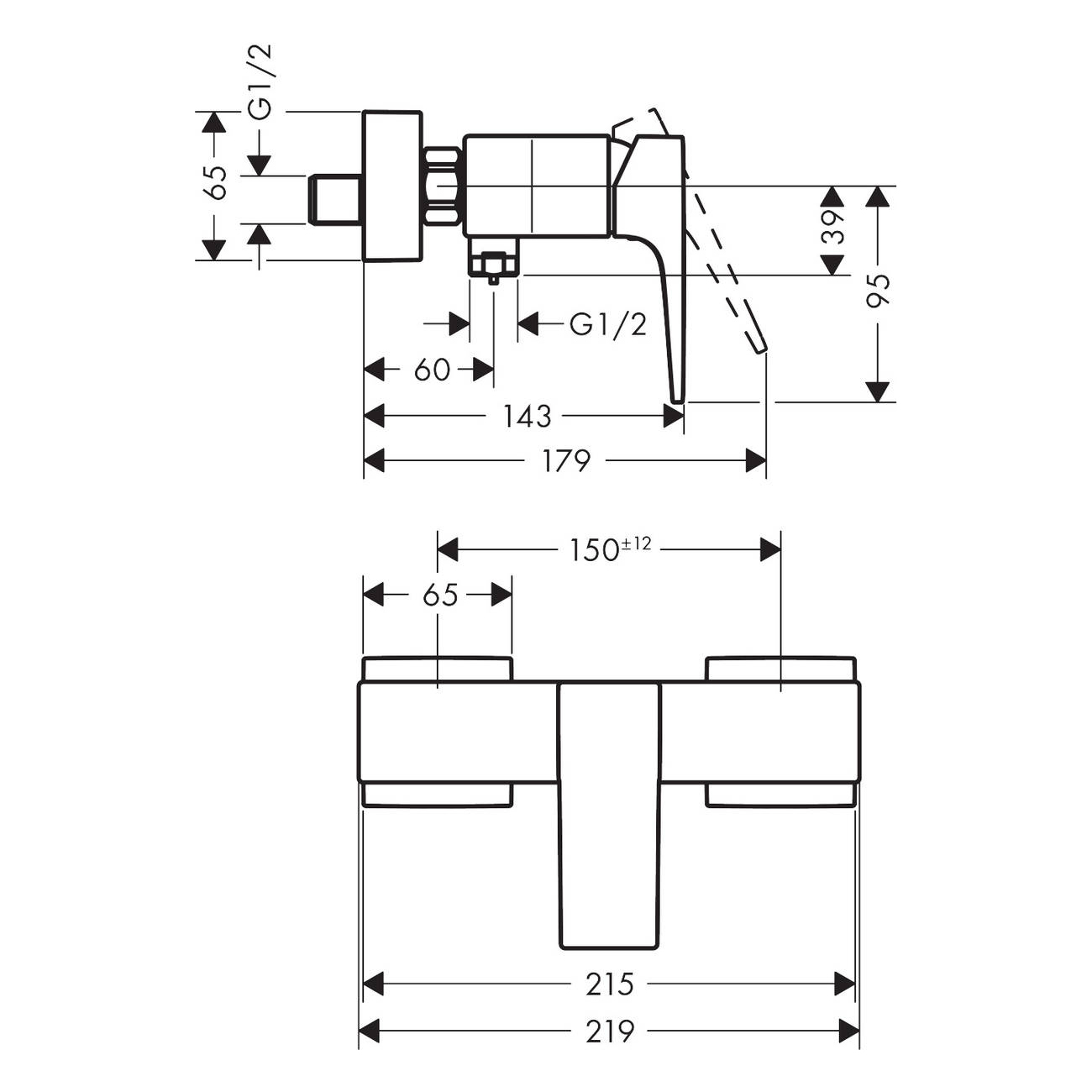 Duschblandare Hansgrohe Metropol 1-grepps