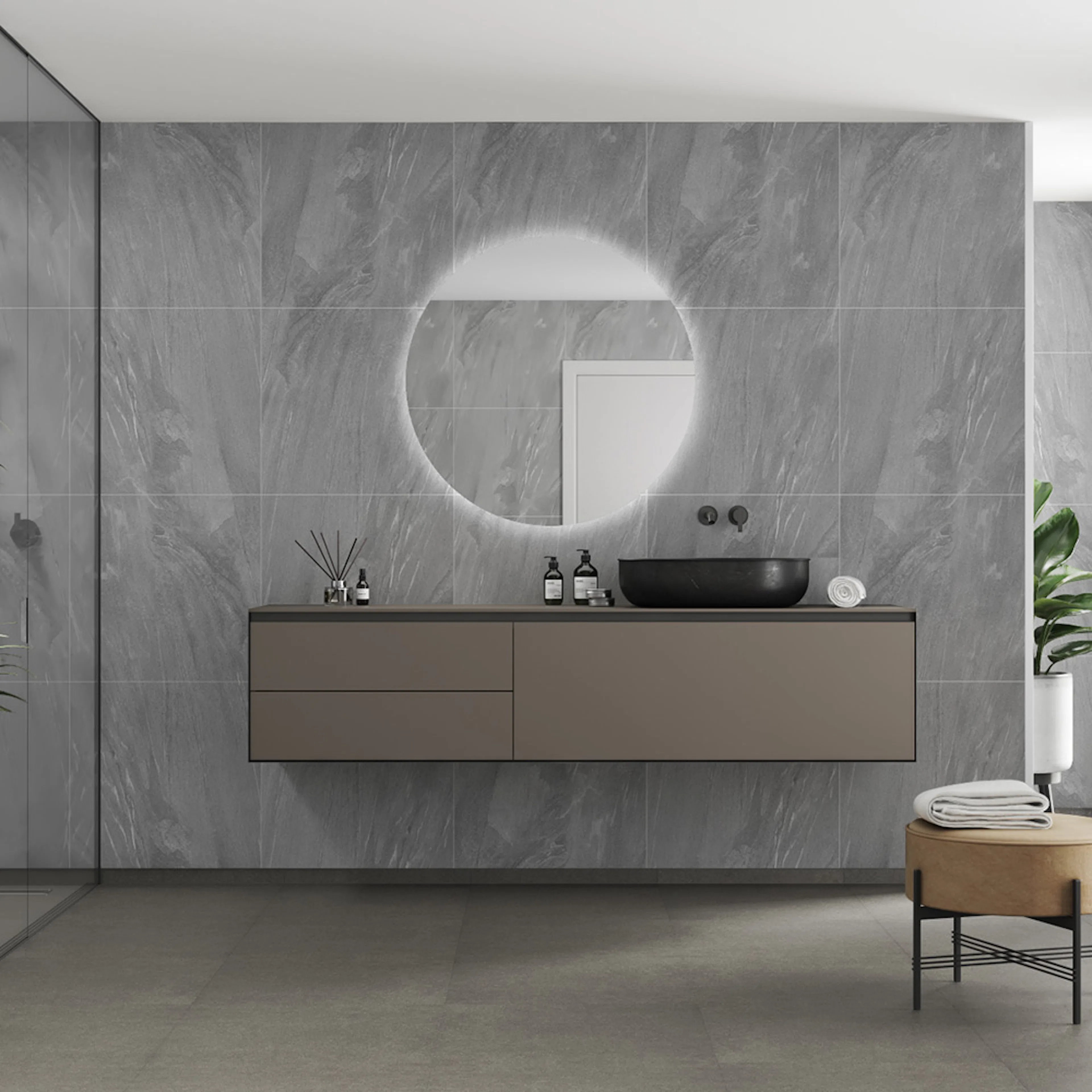 Våtrumsskiva Fibo 4009-M6060 Grey Stone 10x620x2400 mm