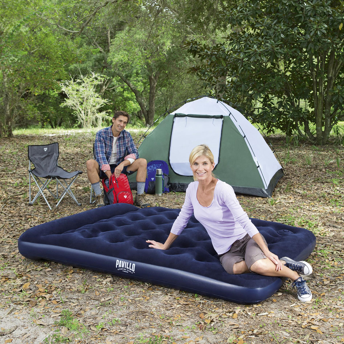 Uppblåsbar Madrass Bestway Pavillo Airbed Queen Med Inbyggd Fotpump