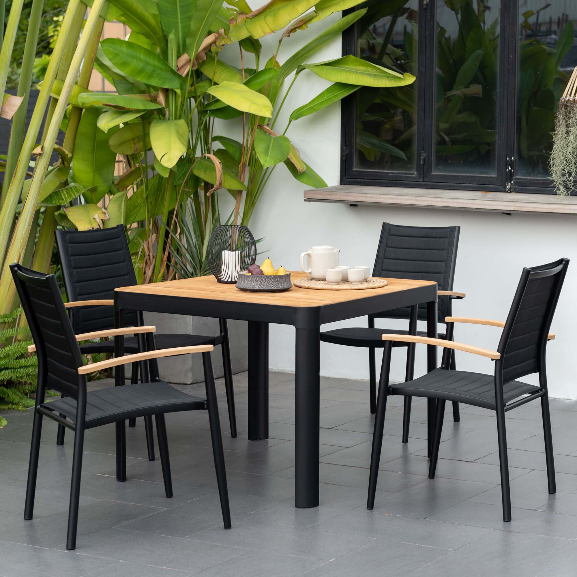 Matgrupp Utomhus LifestyleGarden Portals 95 cm 4 Lite-fåtöljer