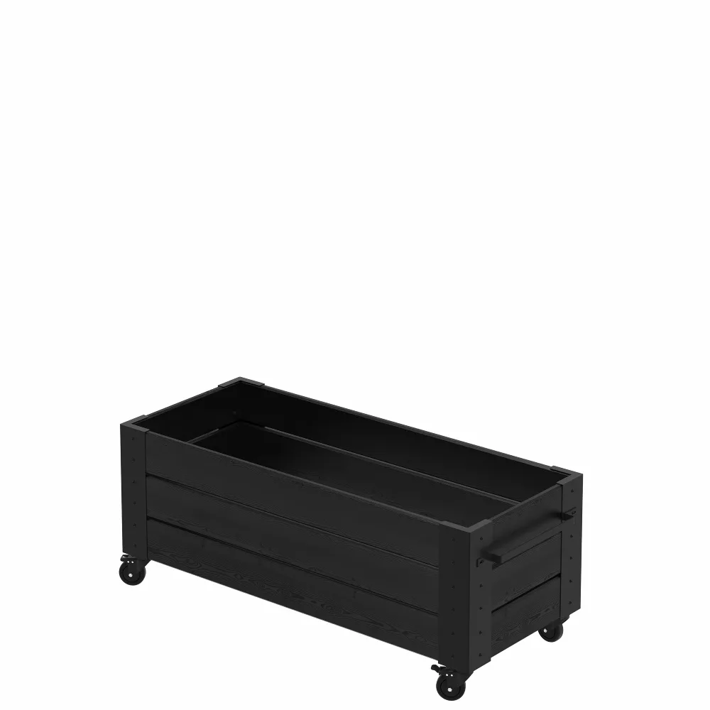 Blomlåda med Hjul PLUS Cubic Svart 120 x 50 x 48 cm