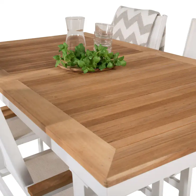 Panama - Table - 160/240*90 - Vit Alu/Teak Vit/Teak