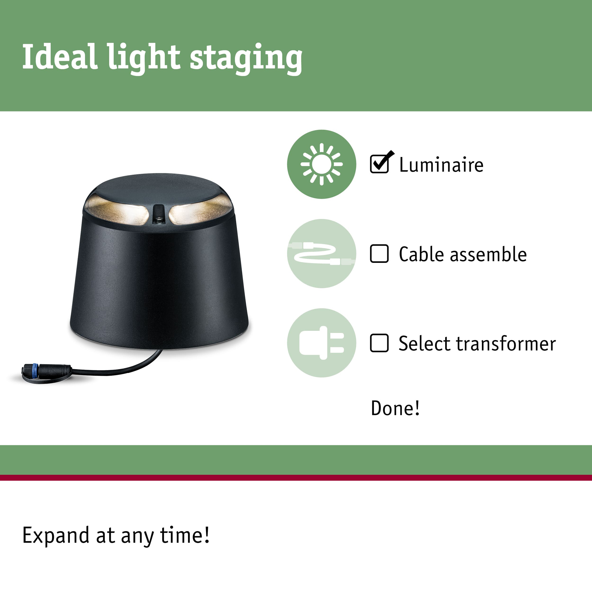 Markbelysning Paulmann Plug & Shine IP67 24V Diameter: 193 mm