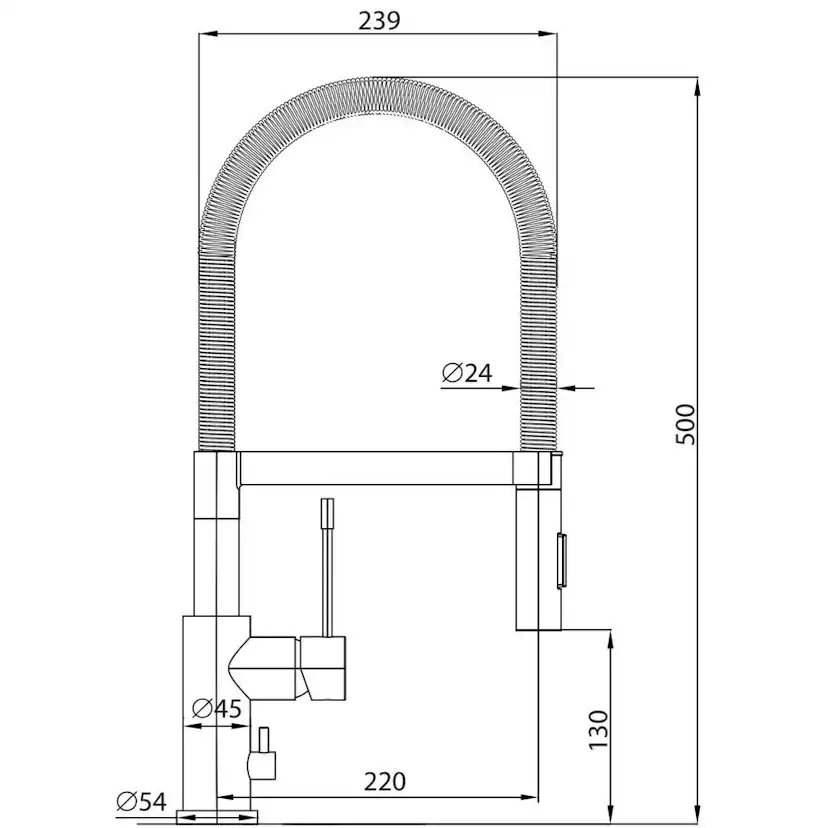 Köksblandare Strand Stainless Orust Rostfri/Svart