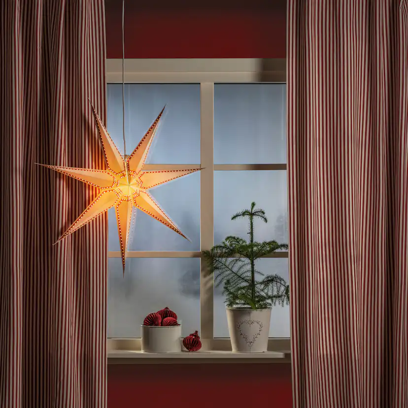 Adventsstjärna Gnosjö Konstsmide Rödmönstrad 78 cm