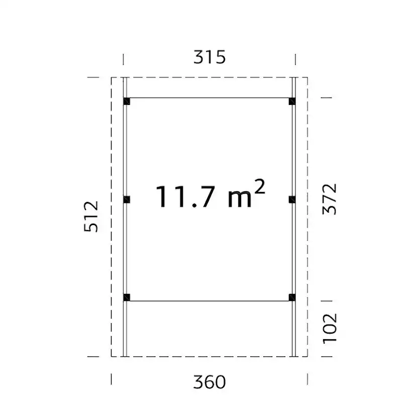 Carport Palmako Karl 11,7 m2