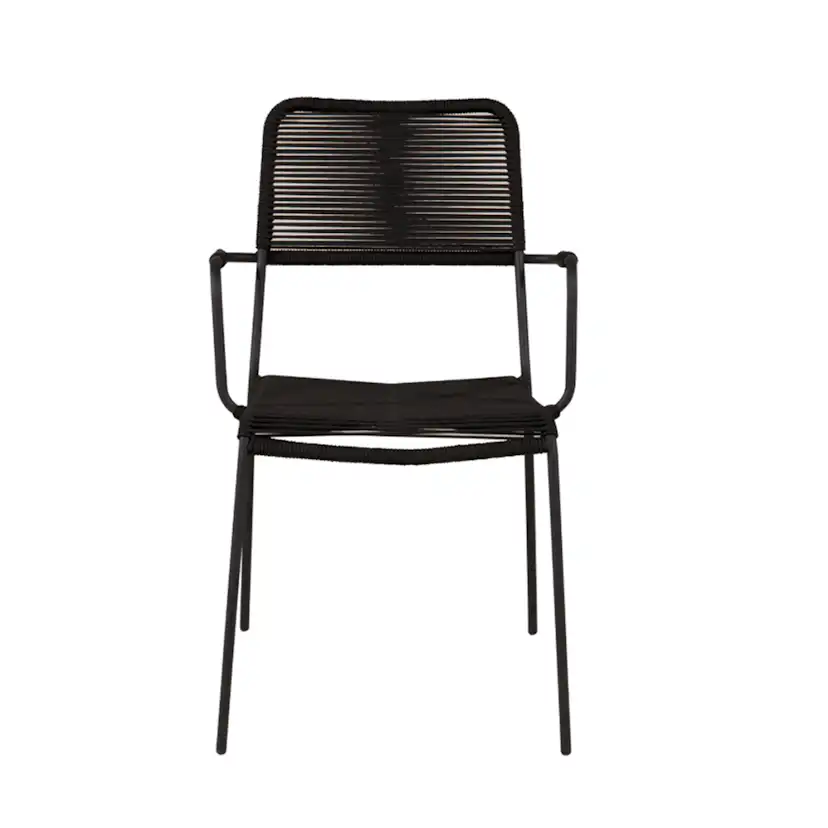 Lindos Armchair - Black Alu / Black Rope Svart