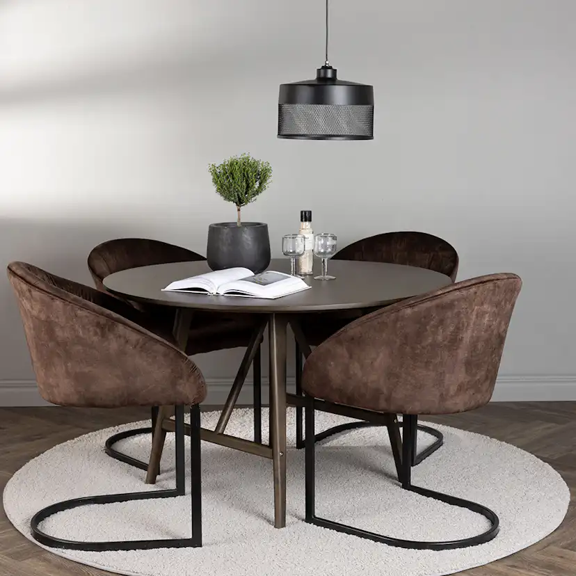 Matgrupp Venture Home Kaseidon Ø100 cm med 4 st Evening stolar