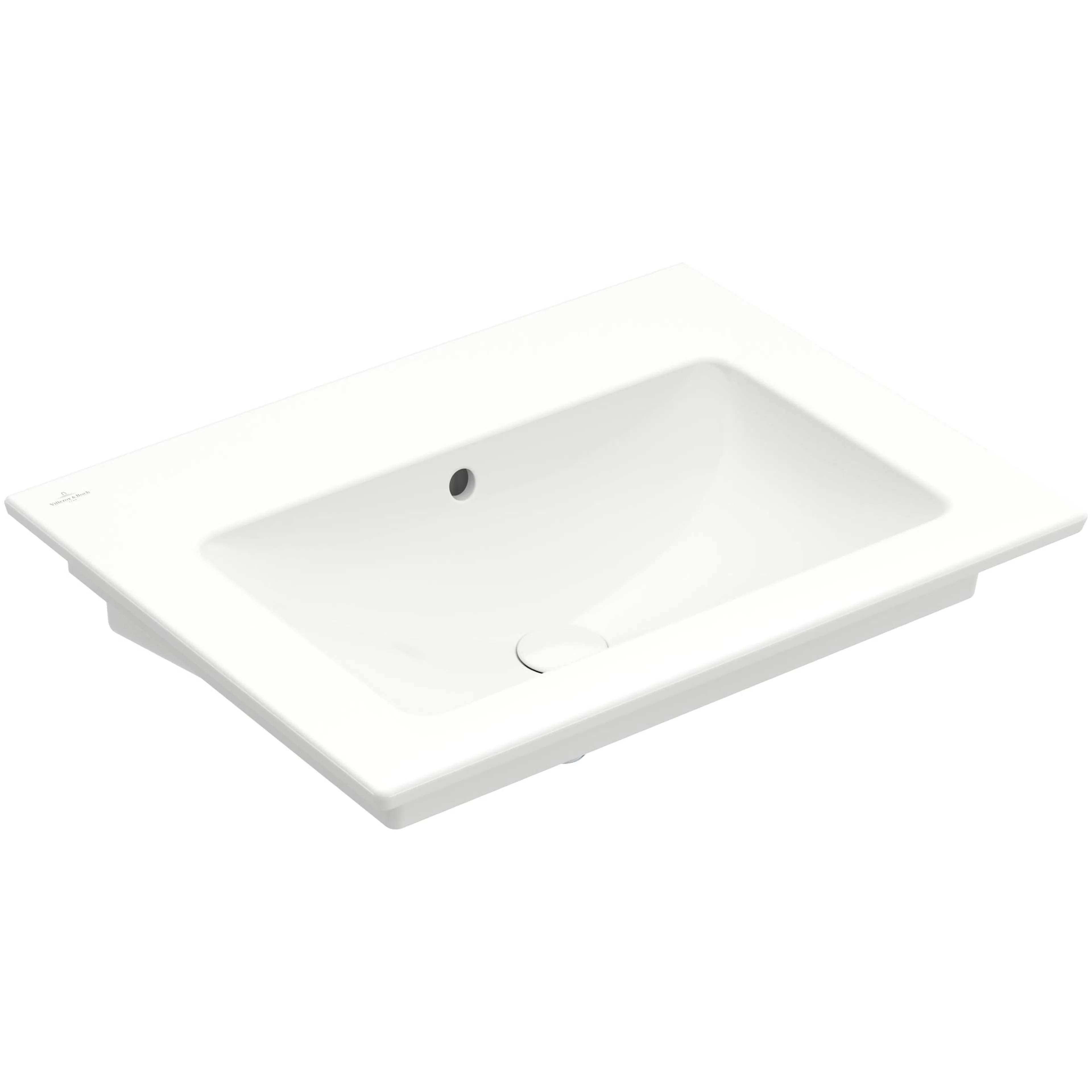Tvättställ villeroy & Boch Venticello 412467R1 Vit Alpin CeramicPlus, Med Bräddavlopp, 655 mm, Utan Blandarhål, för Väggmonterad blandare