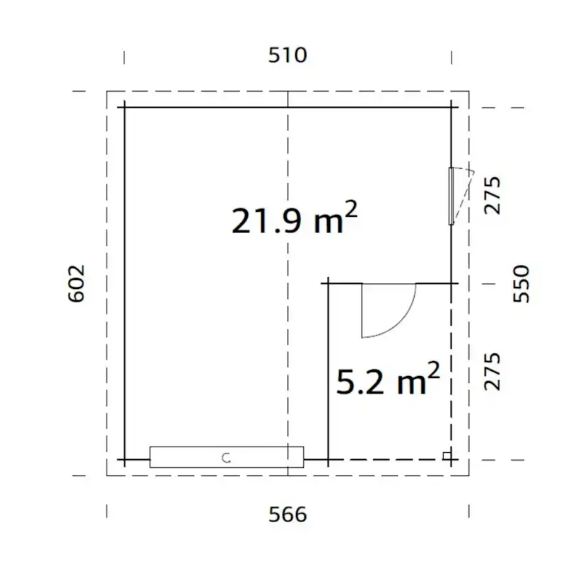 Garage Palmako Roger 21,9 m2 med Takskjutport