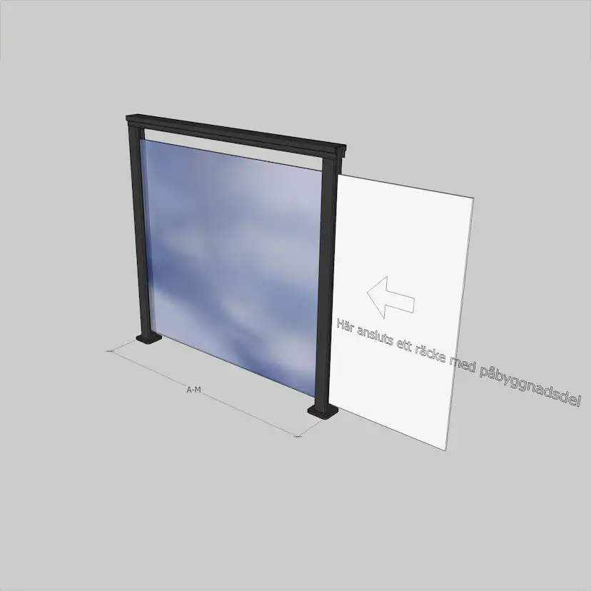 Alu. Grå Ovanpå 800 mm A-M 800x1100 mm Grå