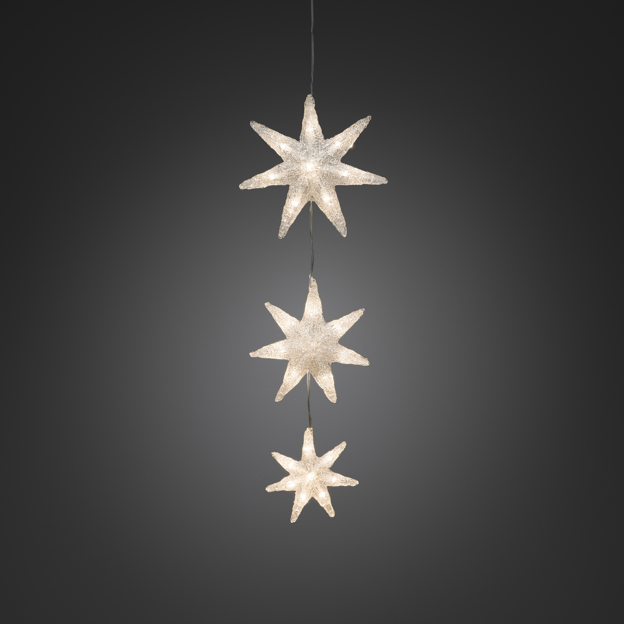 Ljusslinga Gnosjö Konstsmide 3 st Snöflingor LED