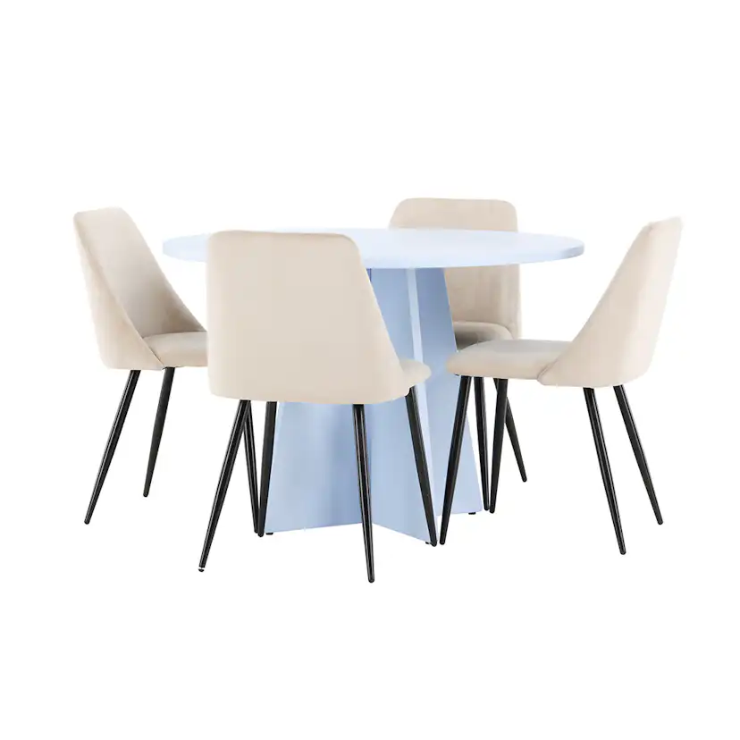 Matgrupp Venture Home Bootcut Ø110 cm med 4st Night Matstolar