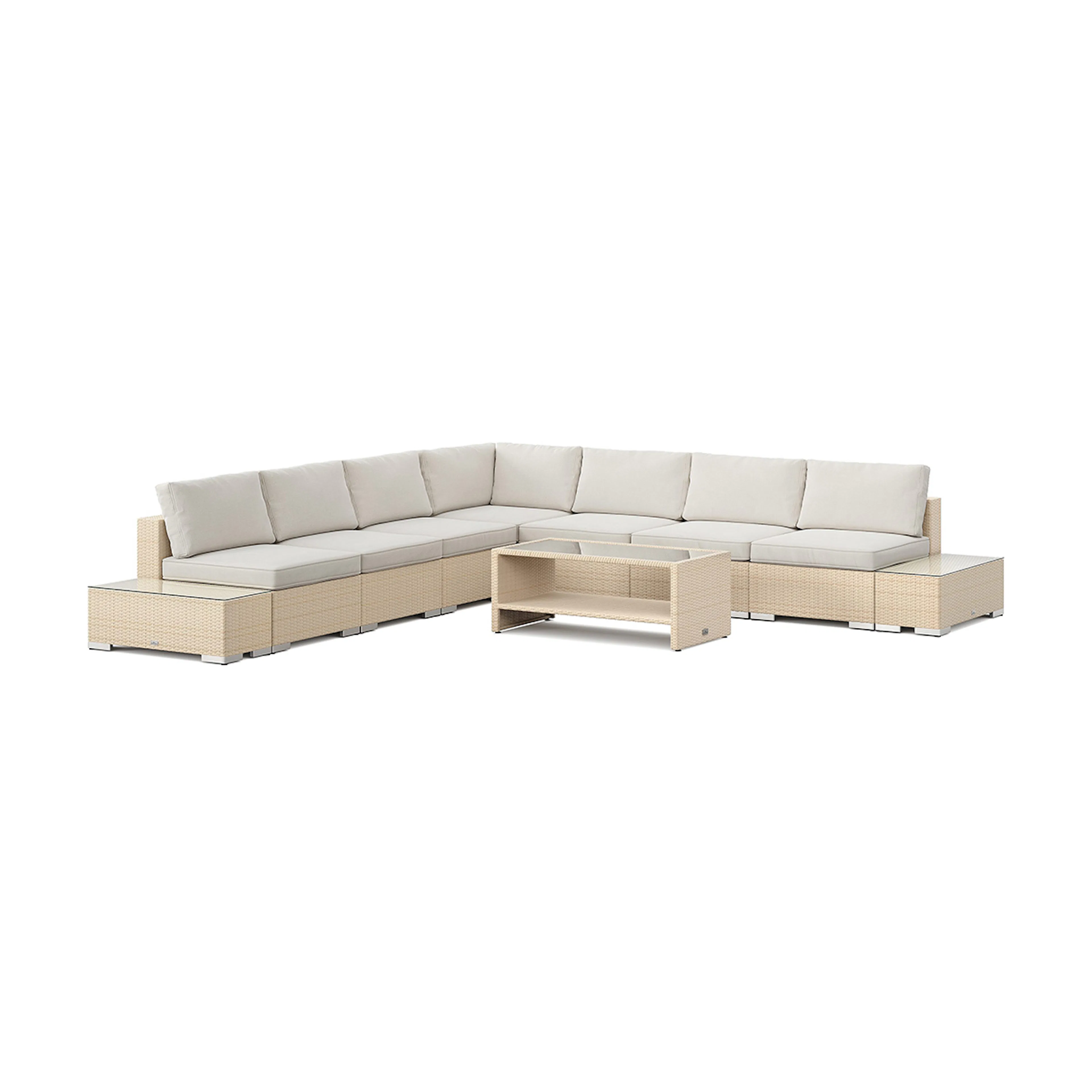 Loungegrupp Comfort Garden Bahamas utomhus hörnsoffa 7-sits vändbar med bord med hylla