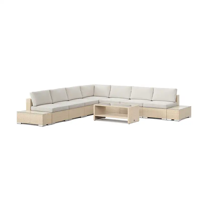 Loungegrupp Comfort Garden Bahamas utomhus hörnsoffa 7-sits vändbar med bord med hylla