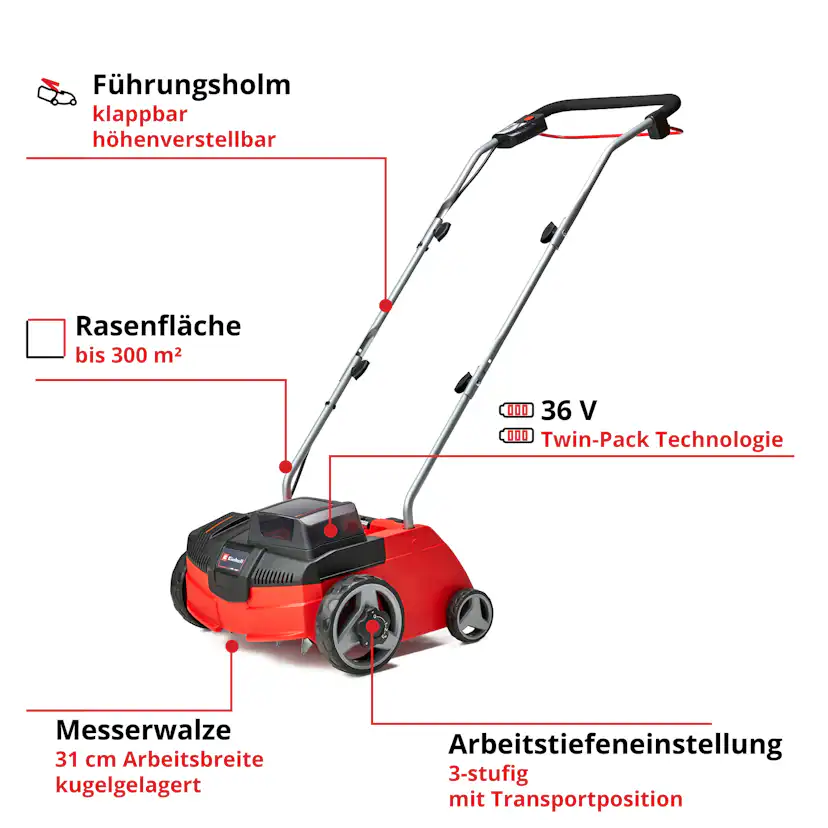 Vertikalskärare Einhell GE-SC 35/1 Solo utan Batteri