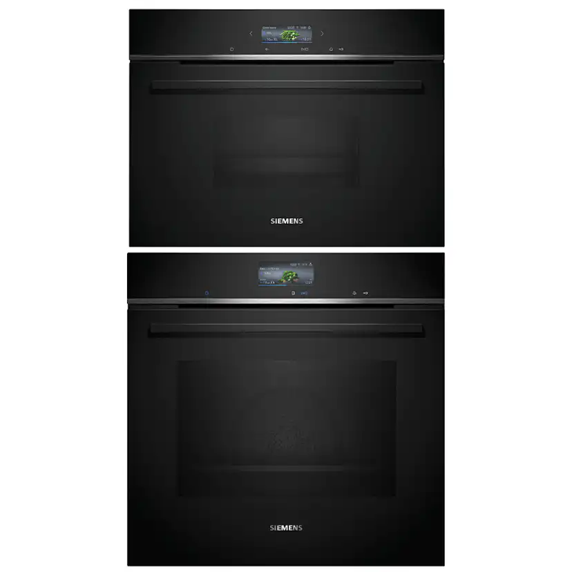 Ugn och Mikro Siemens iQ700 HB776G3B2S + CD714GXB1 Med WIFI och Ångfunktion Svart