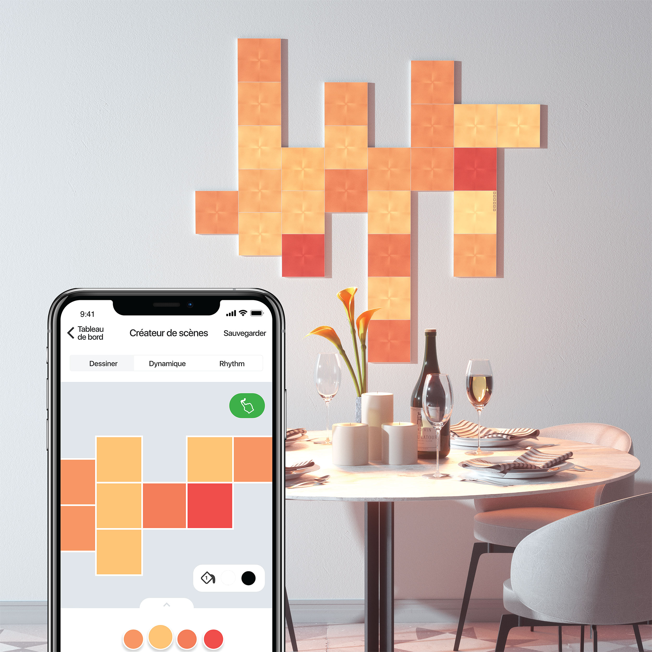 Belysningssystem Nanoleaf Canvas Startkit 17-pack