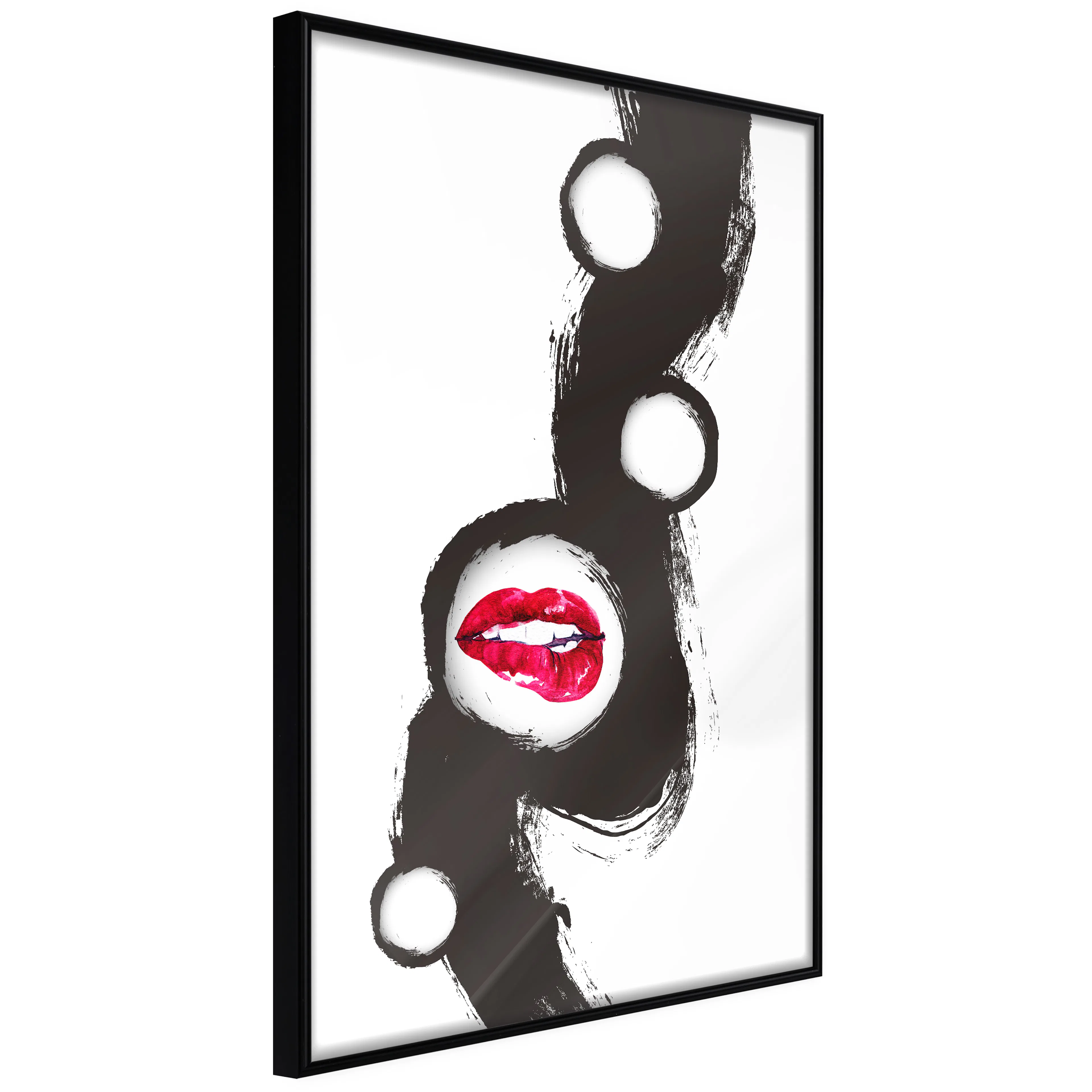 Affisch - Bitten Lips [Poster] 40x60 Svart ram, 40x60 cm