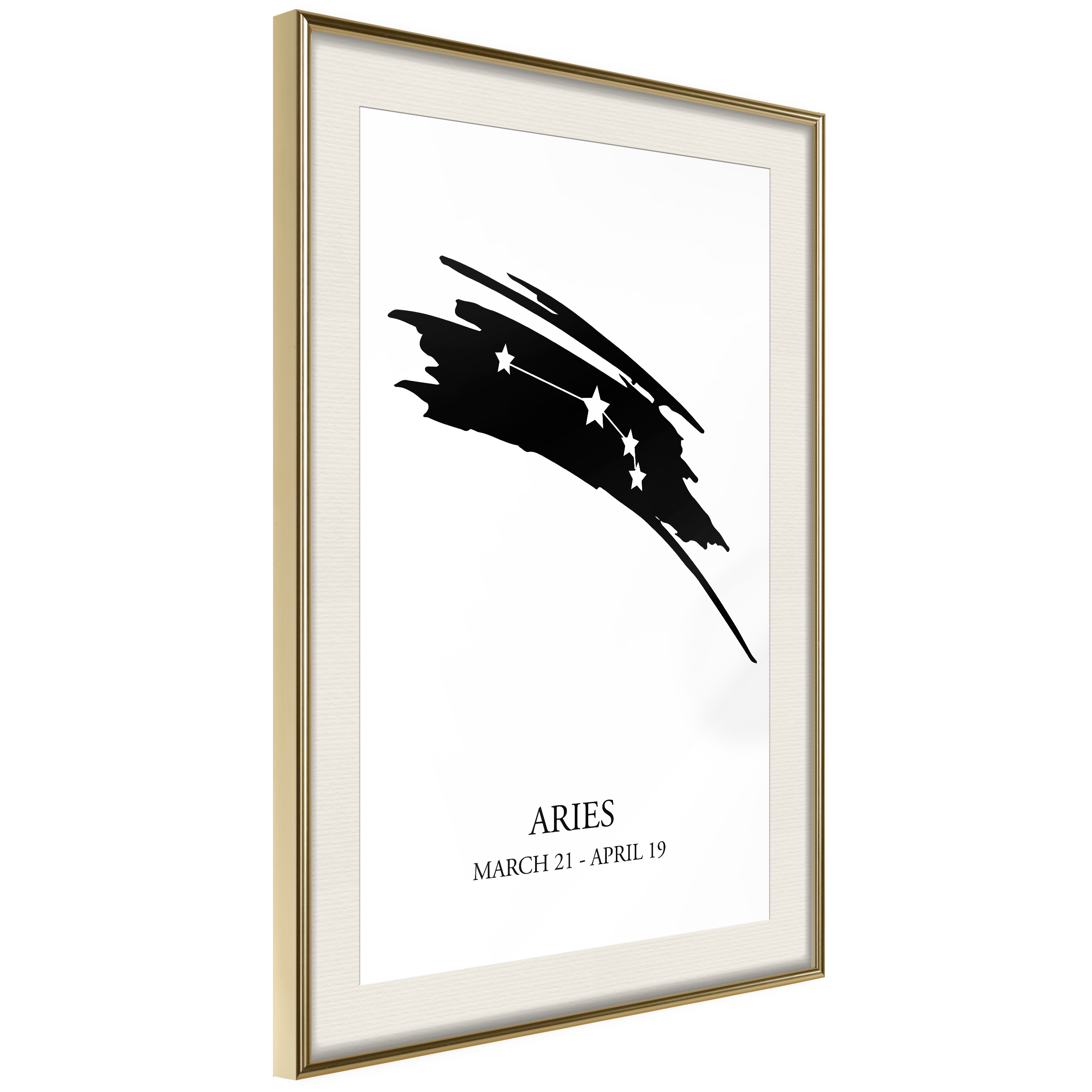 Affisch - Zodiac Signs: Aries [Poster] 30x45 Guld ram med passepartout, 30x45 cm