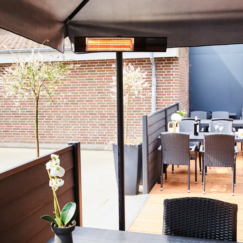 HORTUS Terrassvärmare golvmodell 500/1000/1500 W, GT, med fj Svart