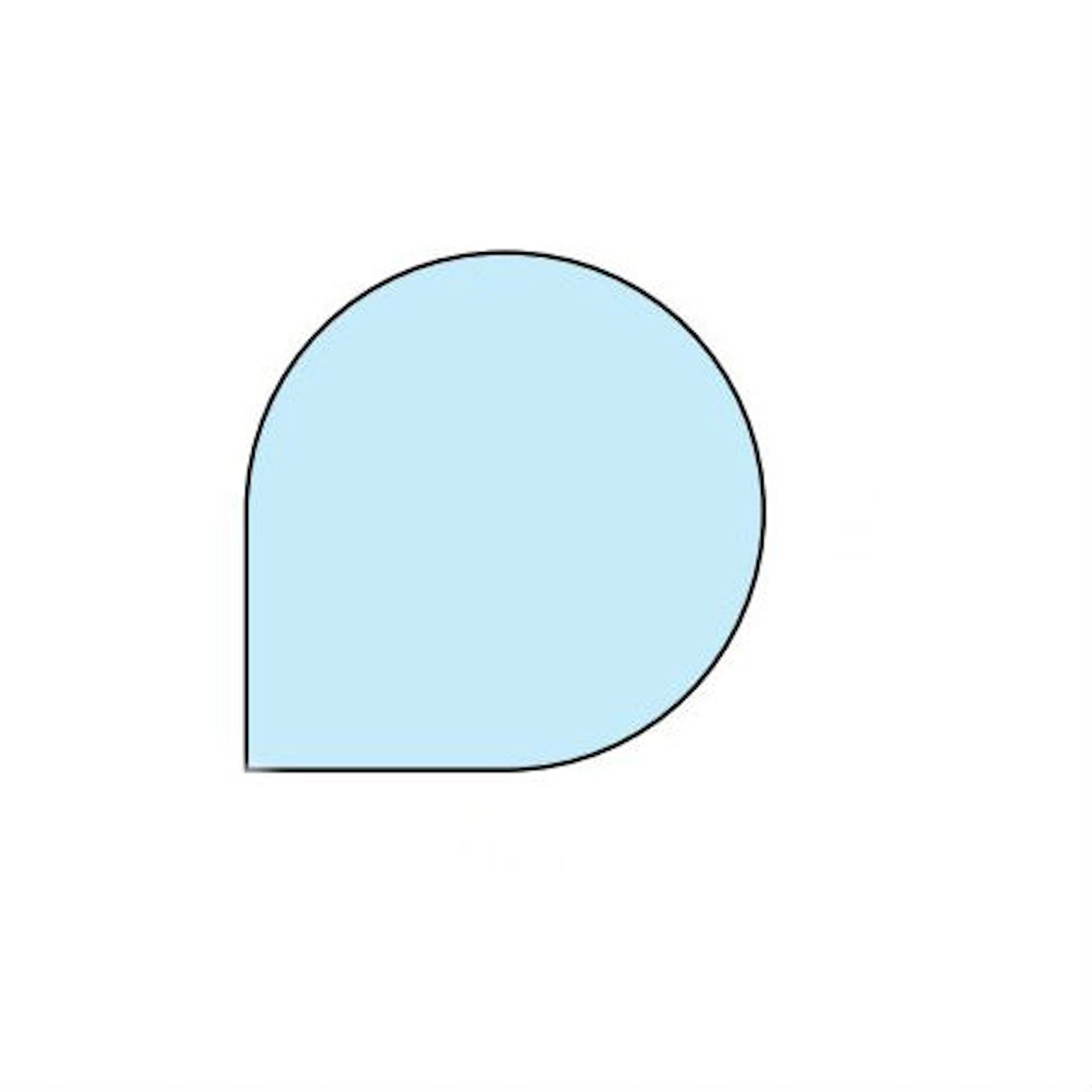 Golvplåt Kaminexperten 800 x 1000 Droppe Svart