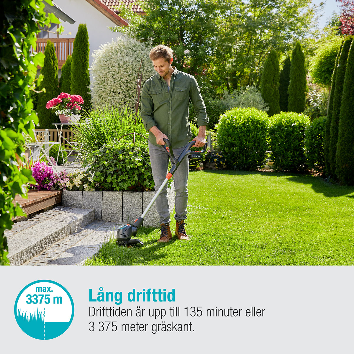 Trimmer Gardena ComfortCut 23/18V P4A Komplett (2,5Ah batteri + standardladdare)