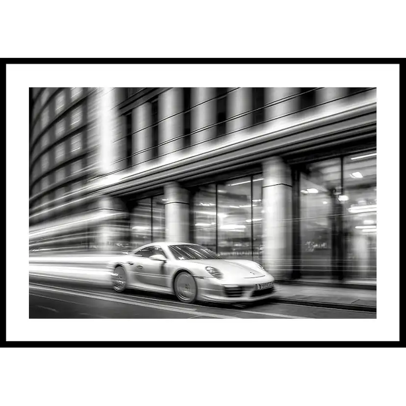 Poster Gallerix Porsche 911 In Motion B&W