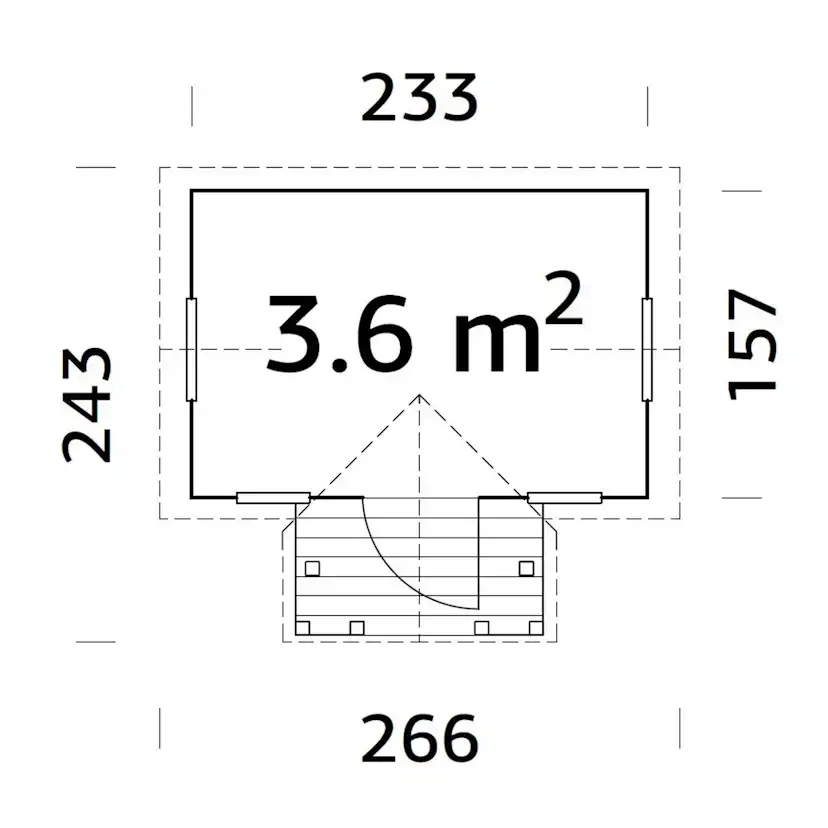 Lekstuga Palmako Jennie 3,7 m² Trästuga med Altan & Sadeltak