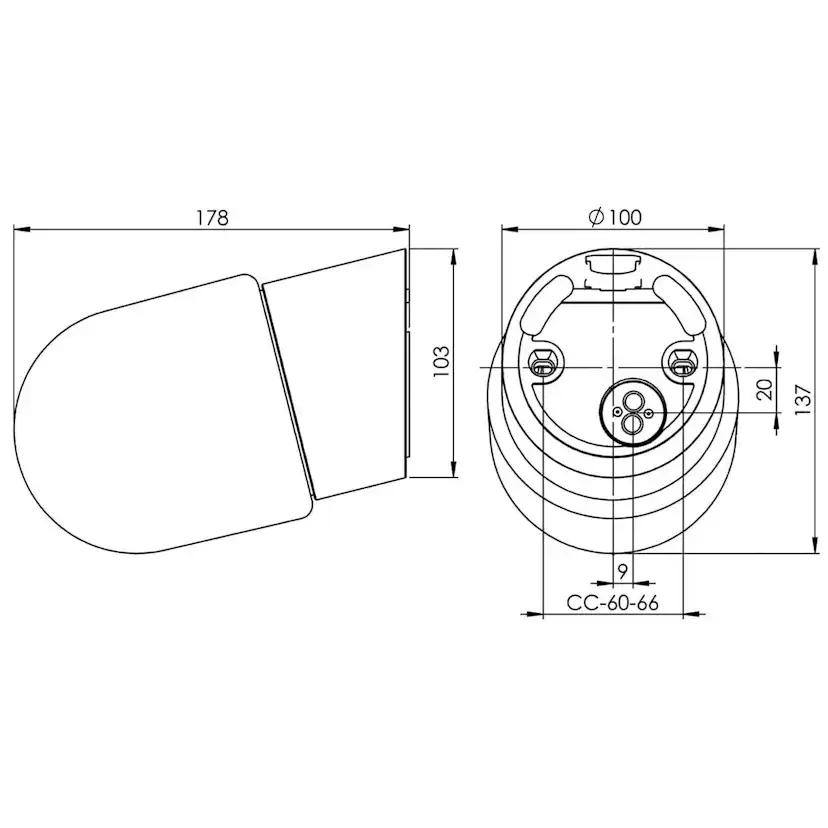 Vägglampa Ifö Electric Fridhem Sned IP54 LED