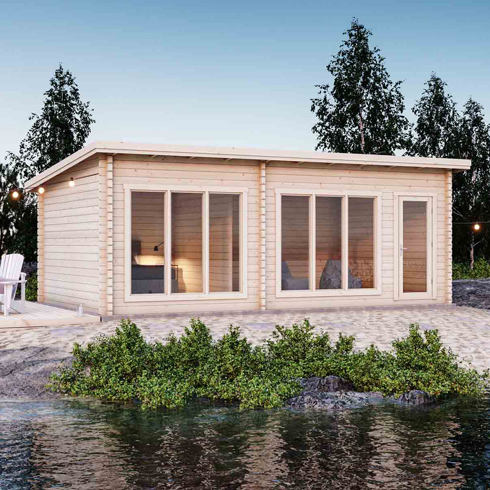 Attefallshus Luoman Lillevilla Sirkku 28 m² Komplett Stuga med Pulpettak