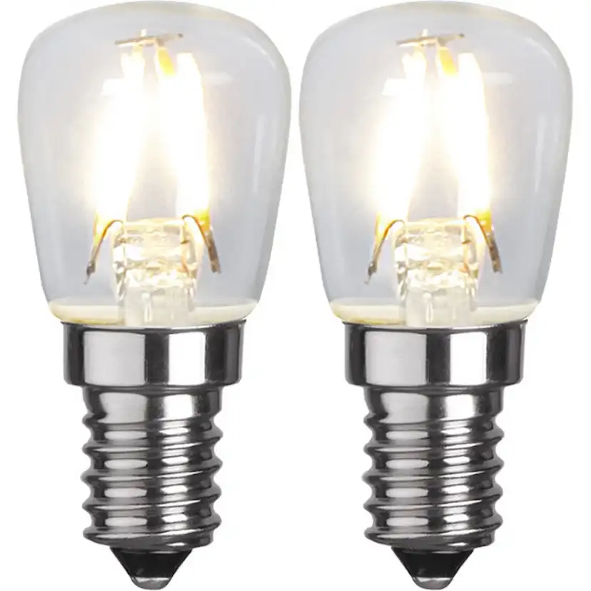 LED-lampa Star Trading Filament E14 ST26 Klar 1,3W 2-pack