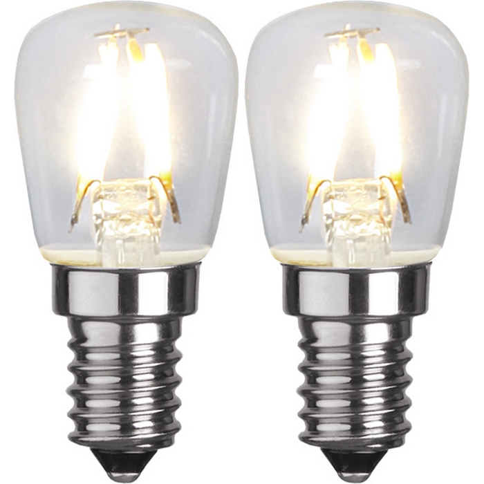 LED-lampa Star Trading Filament E14 ST26 Klar 1,3W 2-pack