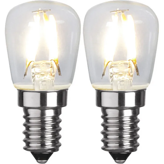 LED-lampa Star Trading Filament E14 ST26 Klar 1,3W 2-pack
