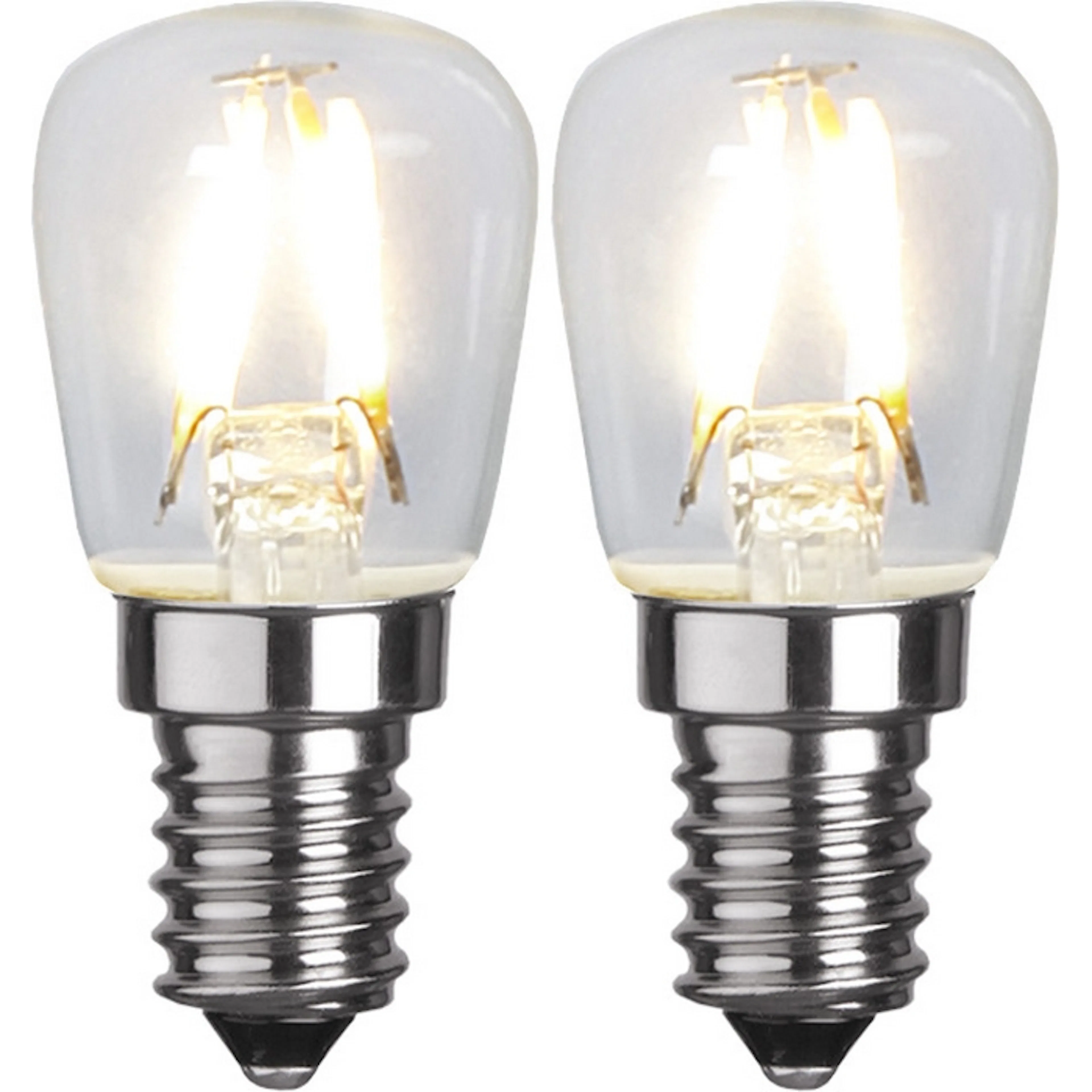 LED-lampa Star Trading Filament E14 ST26 Klar 1,3W 2-pack