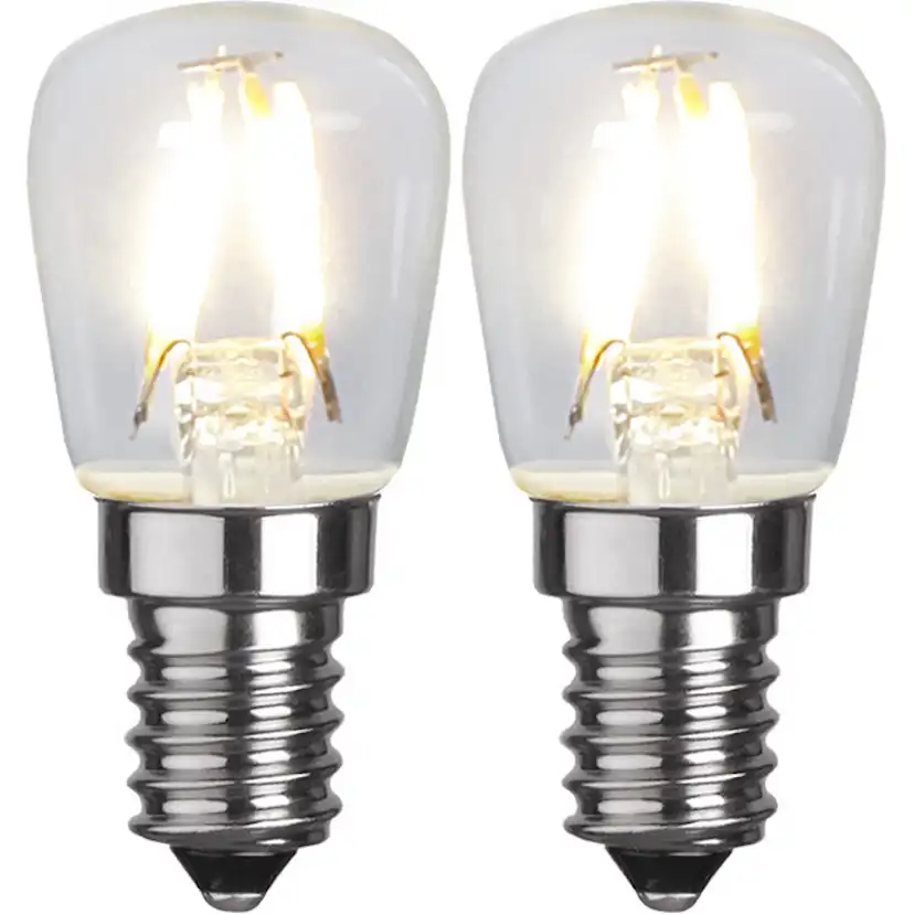 LED-lampa Star Trading Filament E14 ST26 Klar 1,3W 2-pack