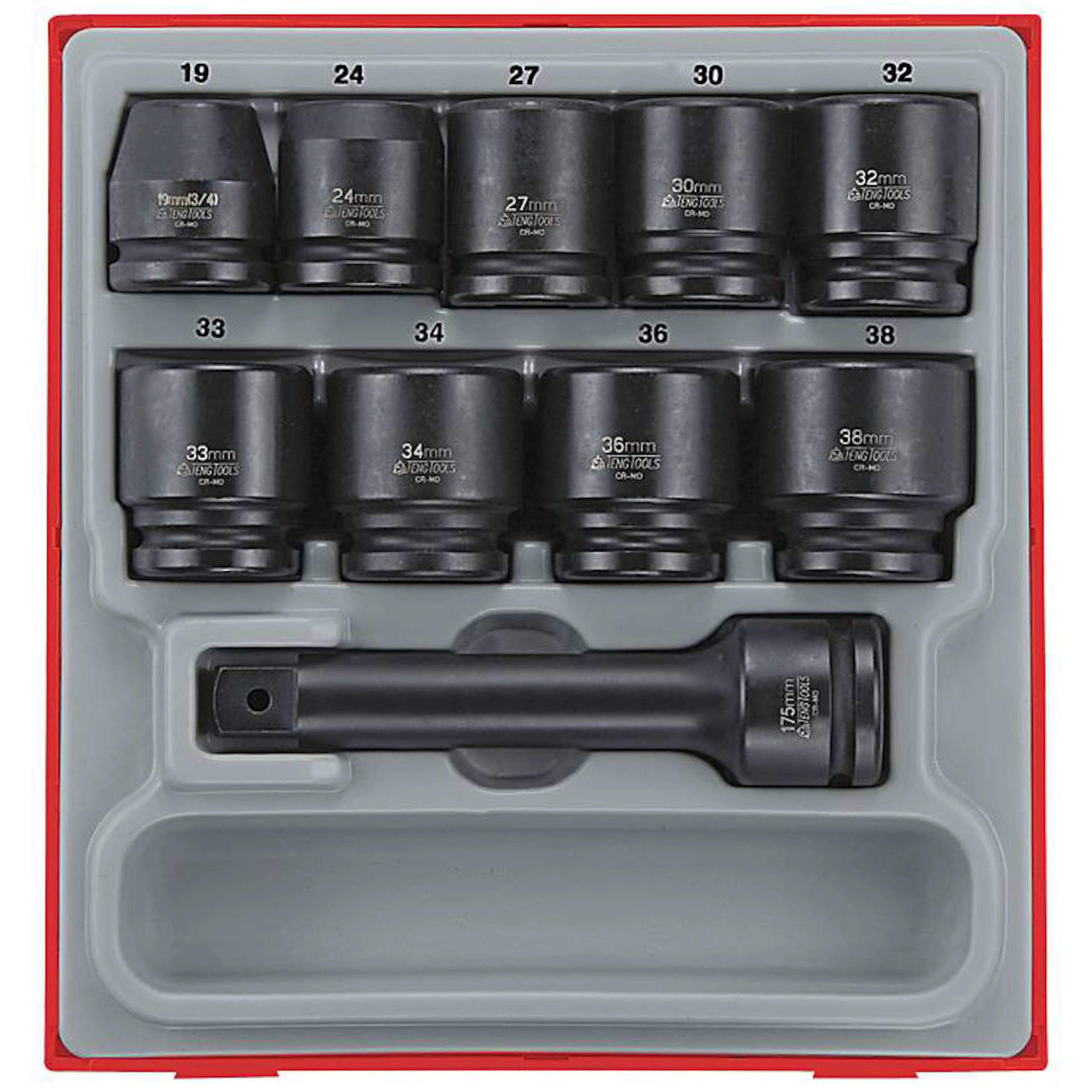 Krafthylssats 16 delar med 3/4 tum-fyrkantsfäste Teng Tools TTD9416