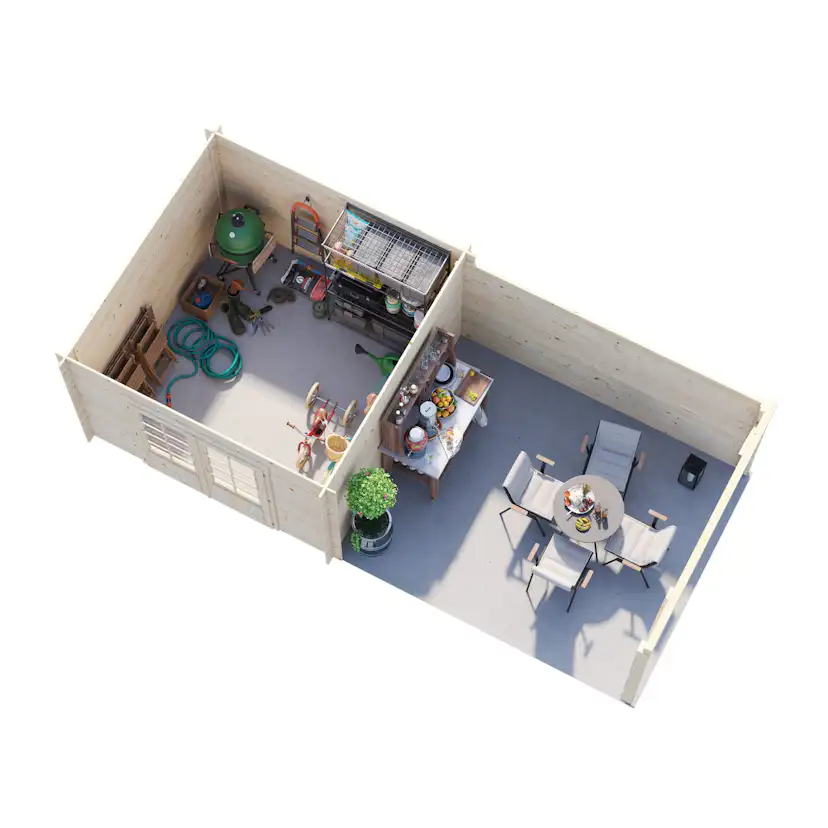 Ella 8,7+10,0 m2 Brun dippad