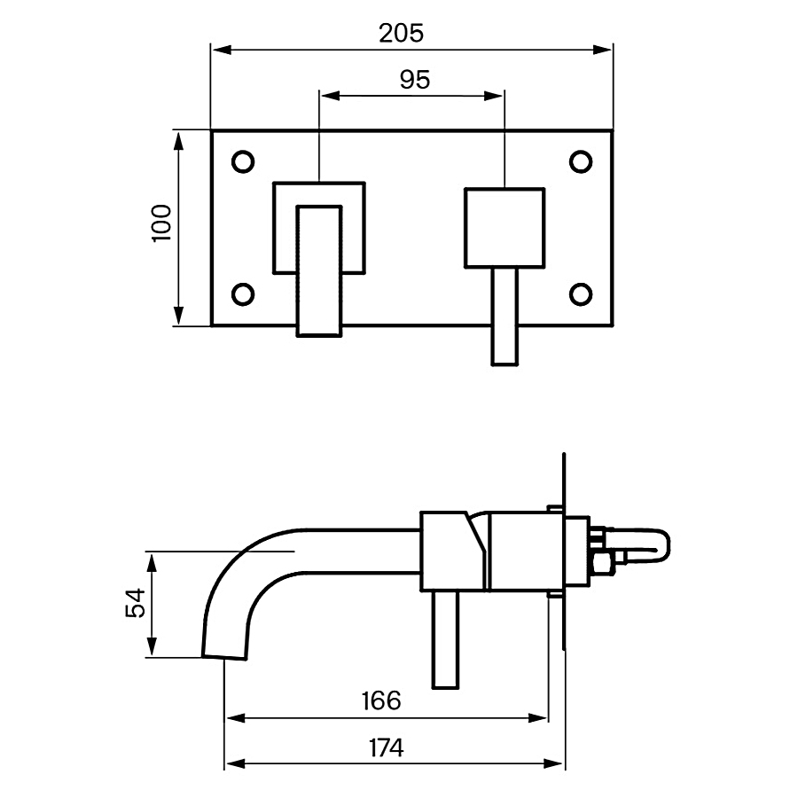 Tvättställsblandare Tapwell Box 006 Square Krom Krom