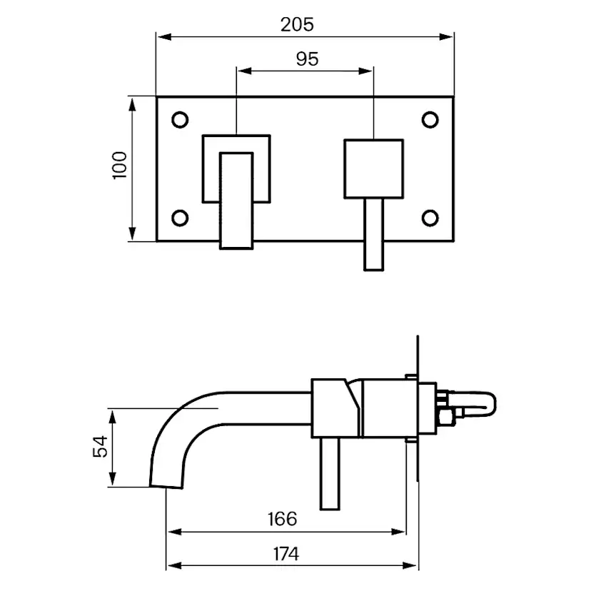 Tvättställsblandare Tapwell Box 006 Square Krom Krom