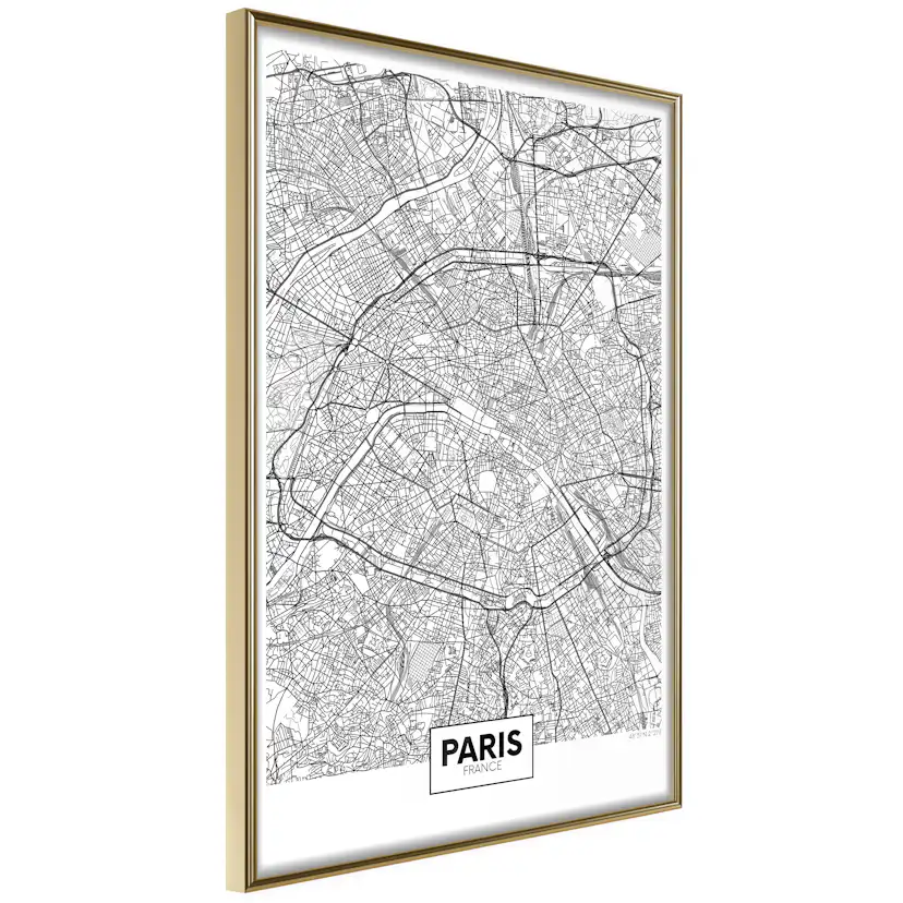 Poster Artgeist Affisch Map of Paris