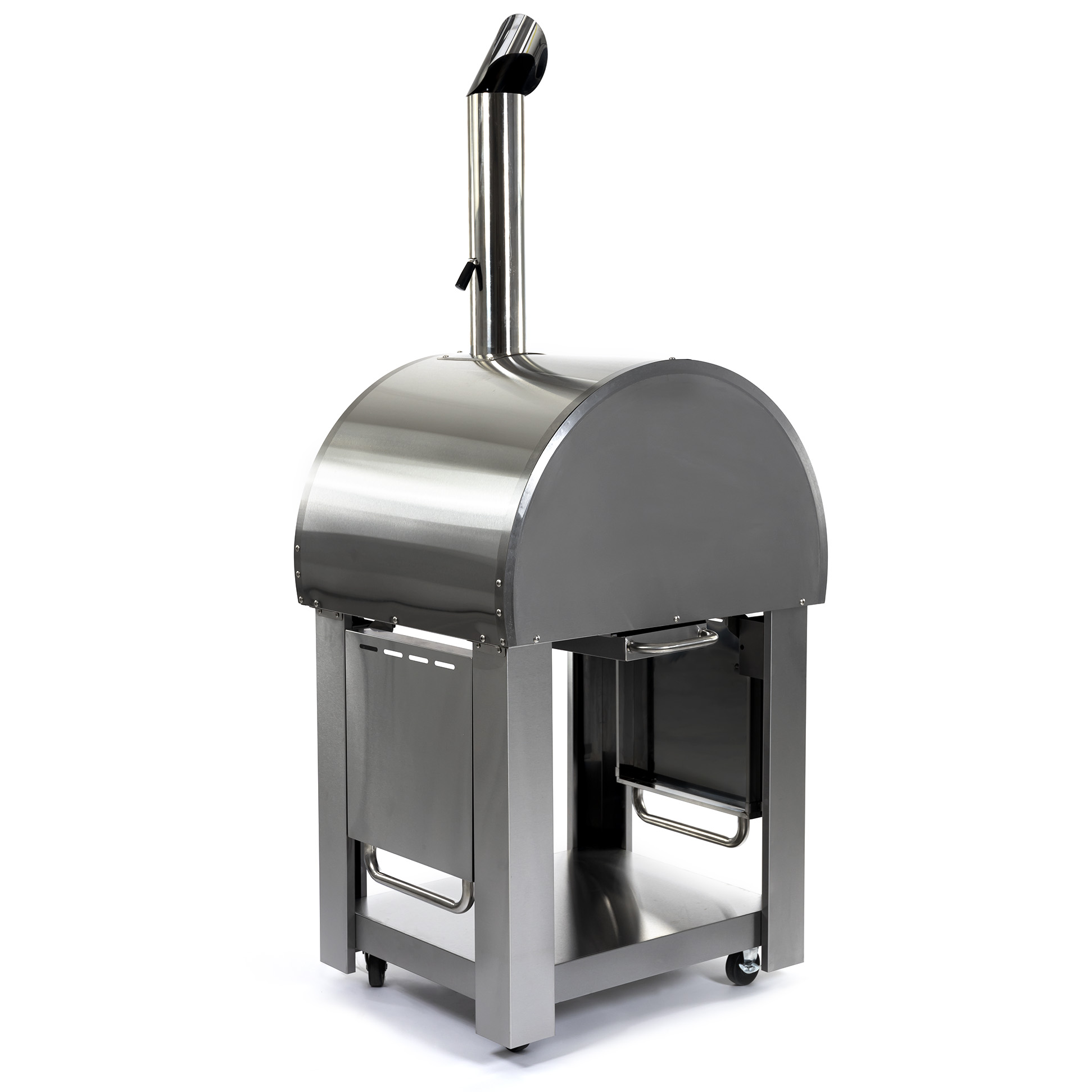 Pizzaugn Metalcraft Milano Vedeldad i Rostfritt Stål med Sidobord