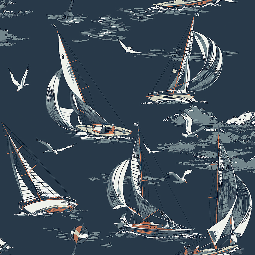 Boråstapeter Marstrand II Sailboats 8853