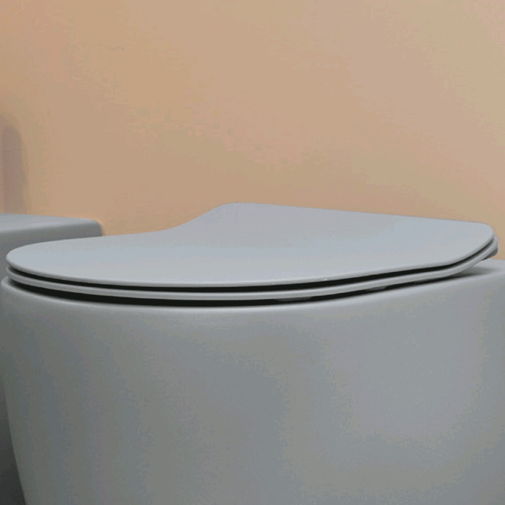 Toalettsits Lavabo Glomp Slim Mjukstängande Mattgrå