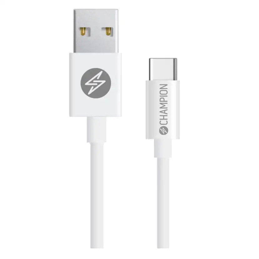 USB-A Champion till USB-C Kabel 1m Vit
