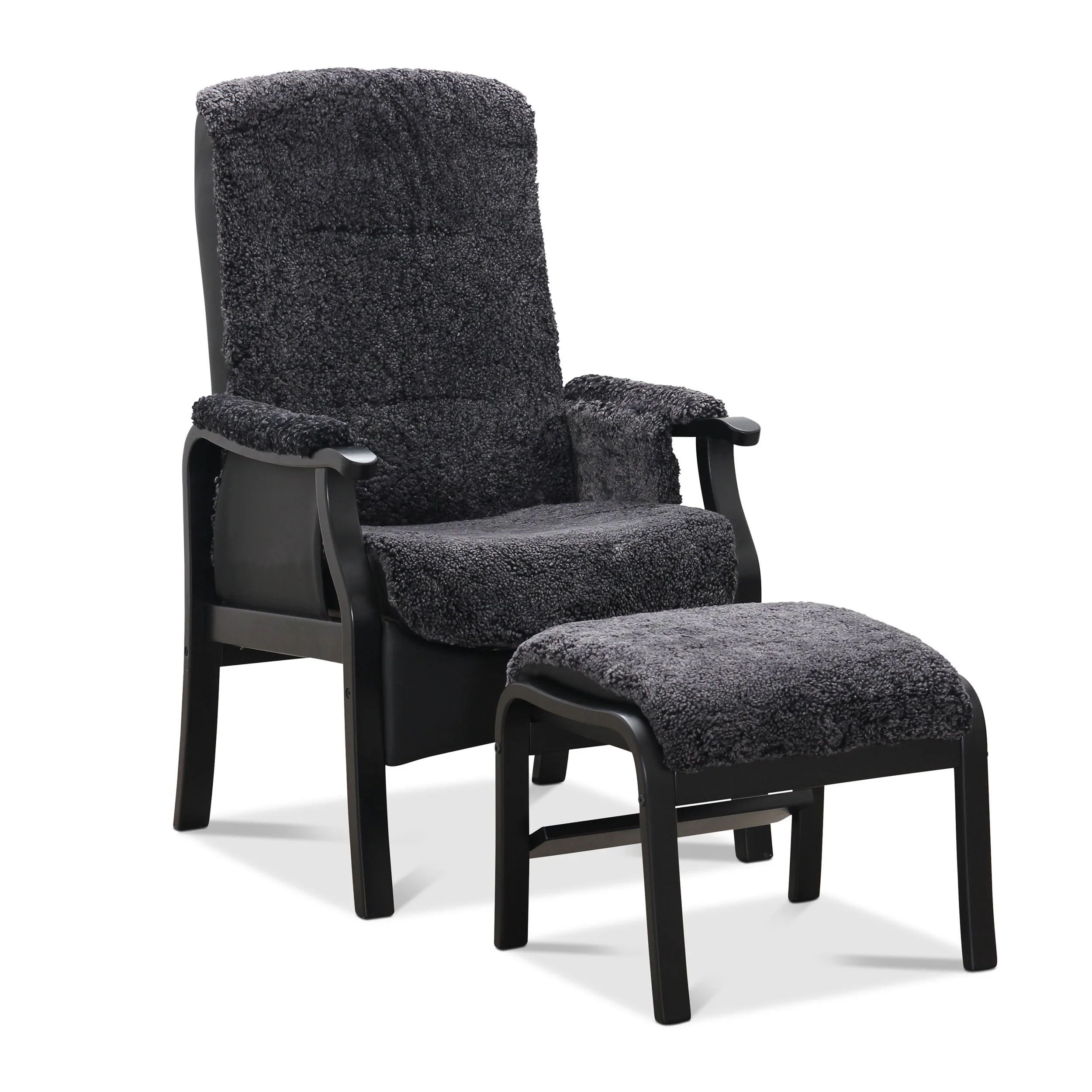 Fåtölj Hagagruppen Bergen Fårskinn El-lift med Fotpall