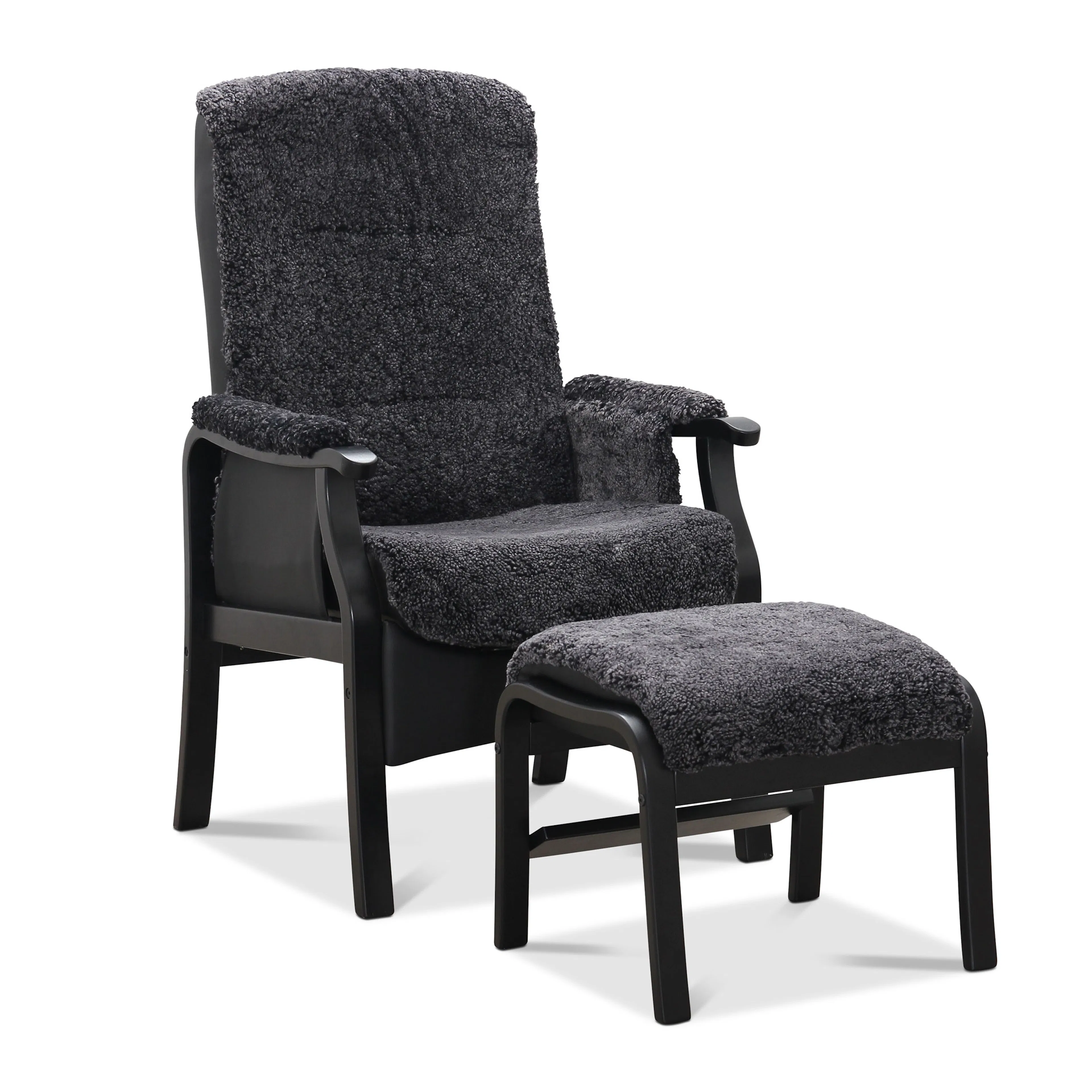 Fåtölj Hagagruppen Bergen Fårskinn El-lift med Fotpall