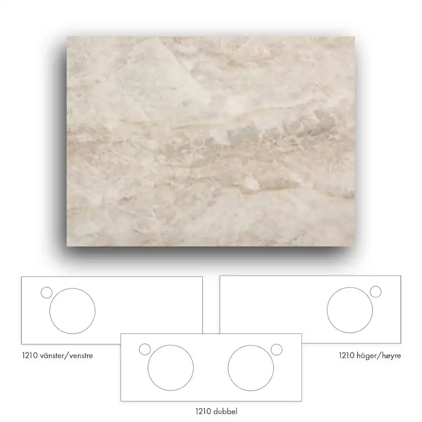 Bänkskiva Macro Design Crown+ Dekton 1210 till Tvättställsskåp Crown